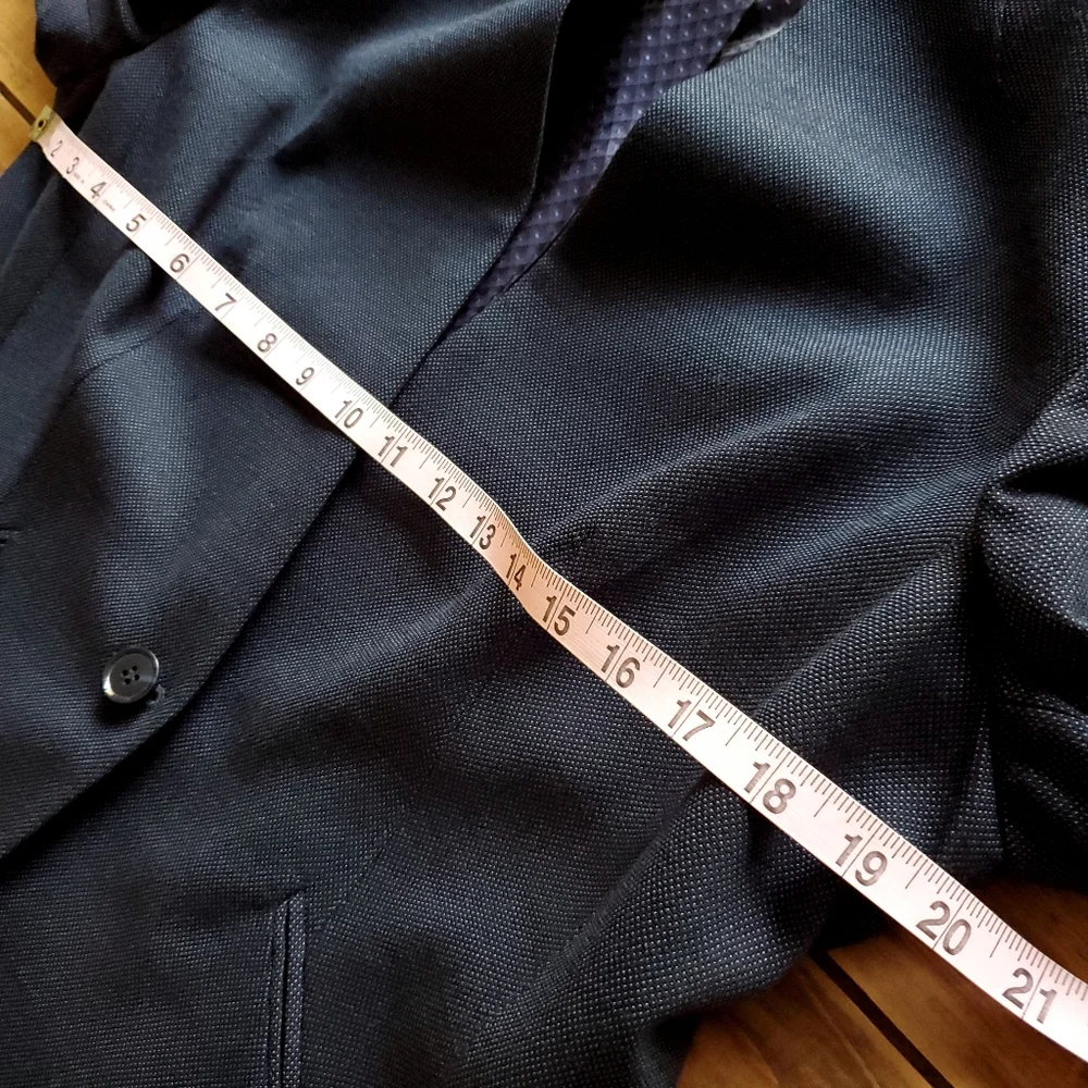 Marks & Spencer Women's Tailored Fit One Button Blue Blazer Size 12 - Picture 14 of 17